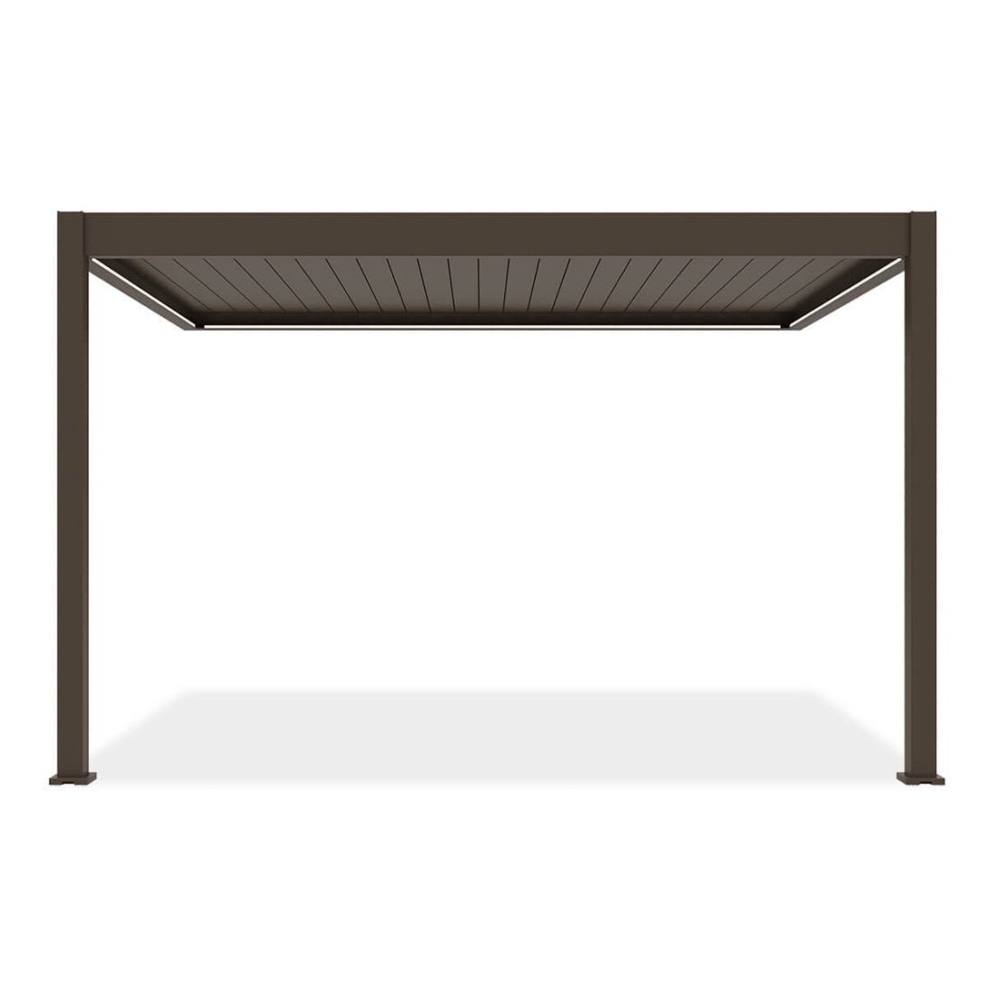 Przód pergoli z oświetleniem LED od firmy Gutroof