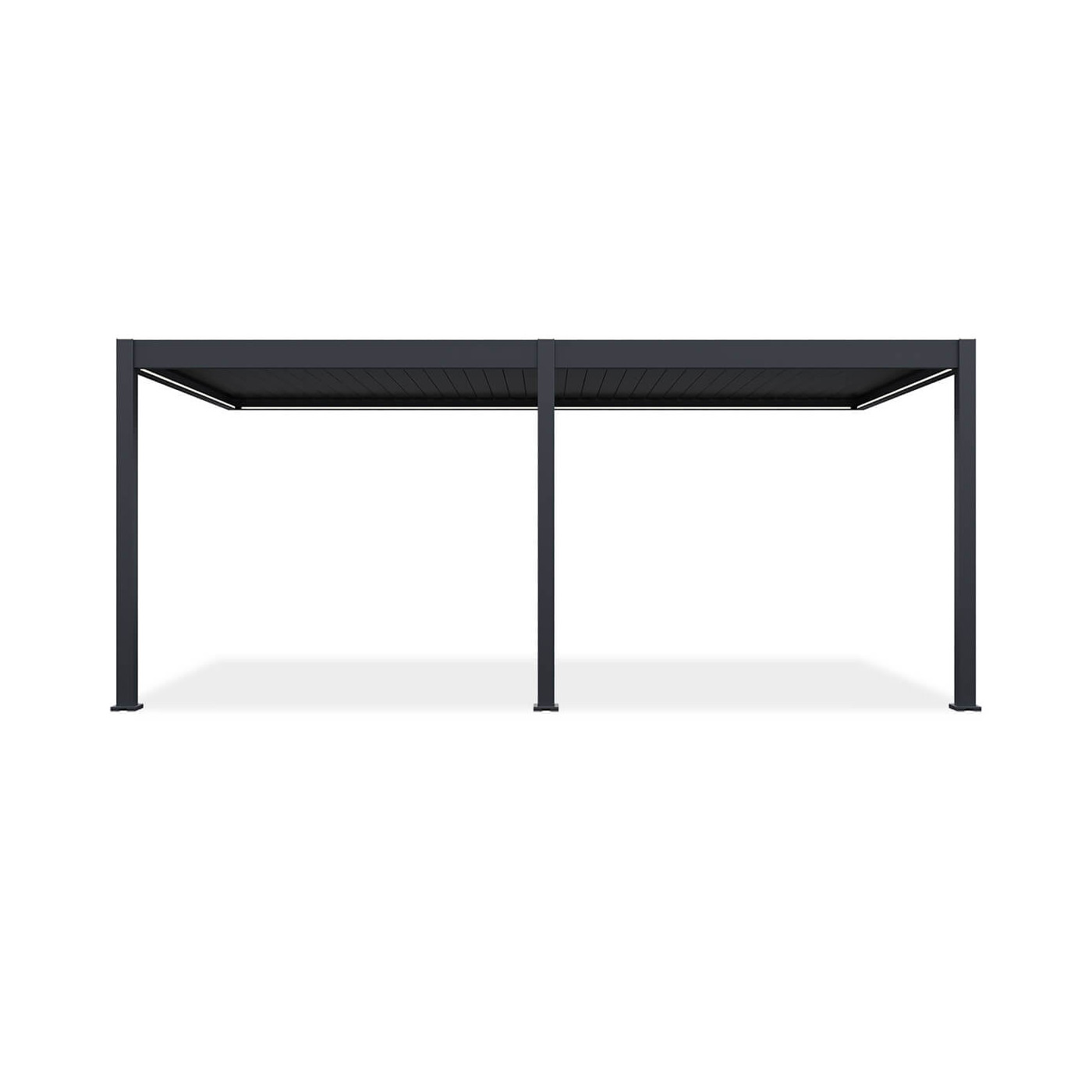 Przód automatycznej pergoli przyściennej z oświetleniem led elegance wall 3x6m antracyt