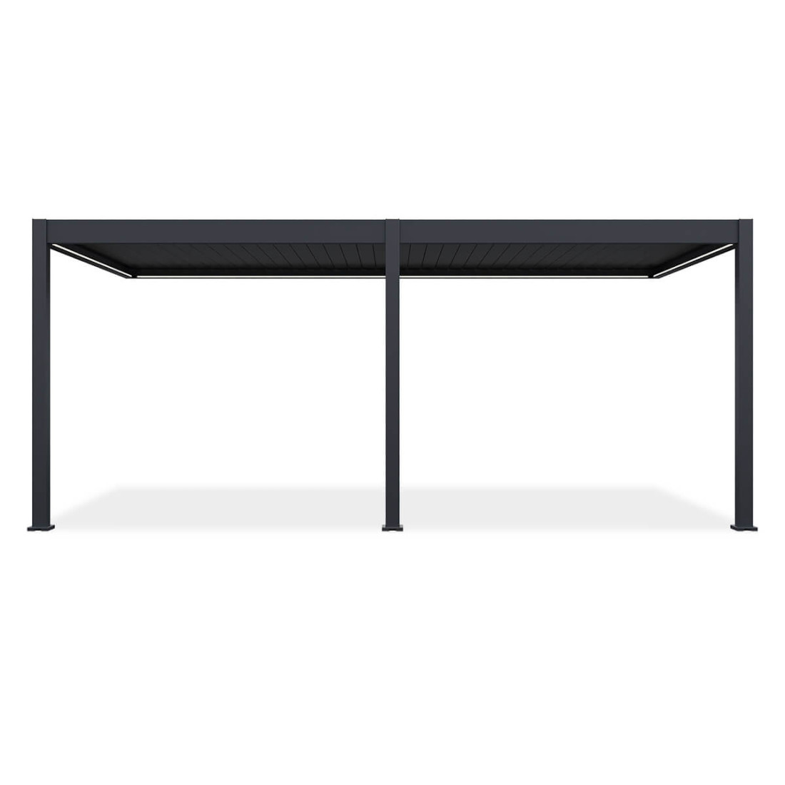 Przód automatycznej pergoli przyściennej z oświetleniem led elegance wall 3x6m antracyt