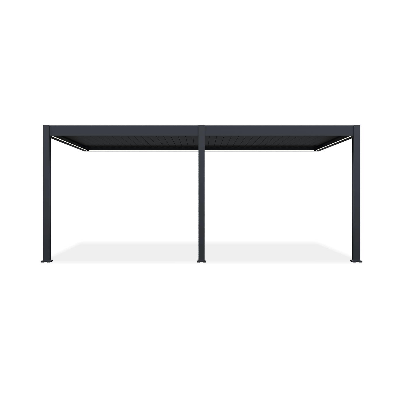 Przód automatycznej pergoli przyściennej z oświetleniem led elegance wall 3x6m antracyt 