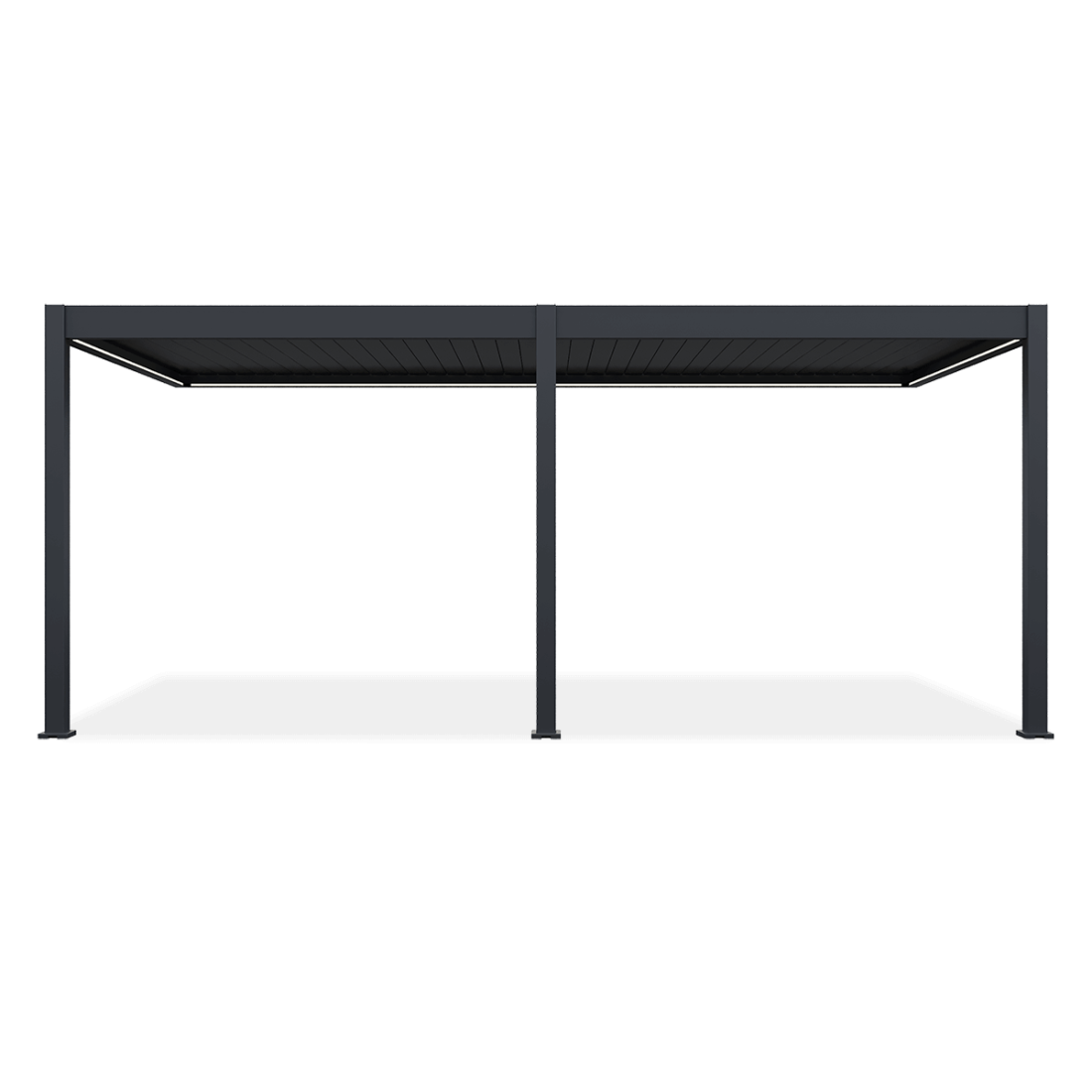 Przód automatycznej pergoli przyściennej z oświetleniem led elegance wall 3x6m antracyt 