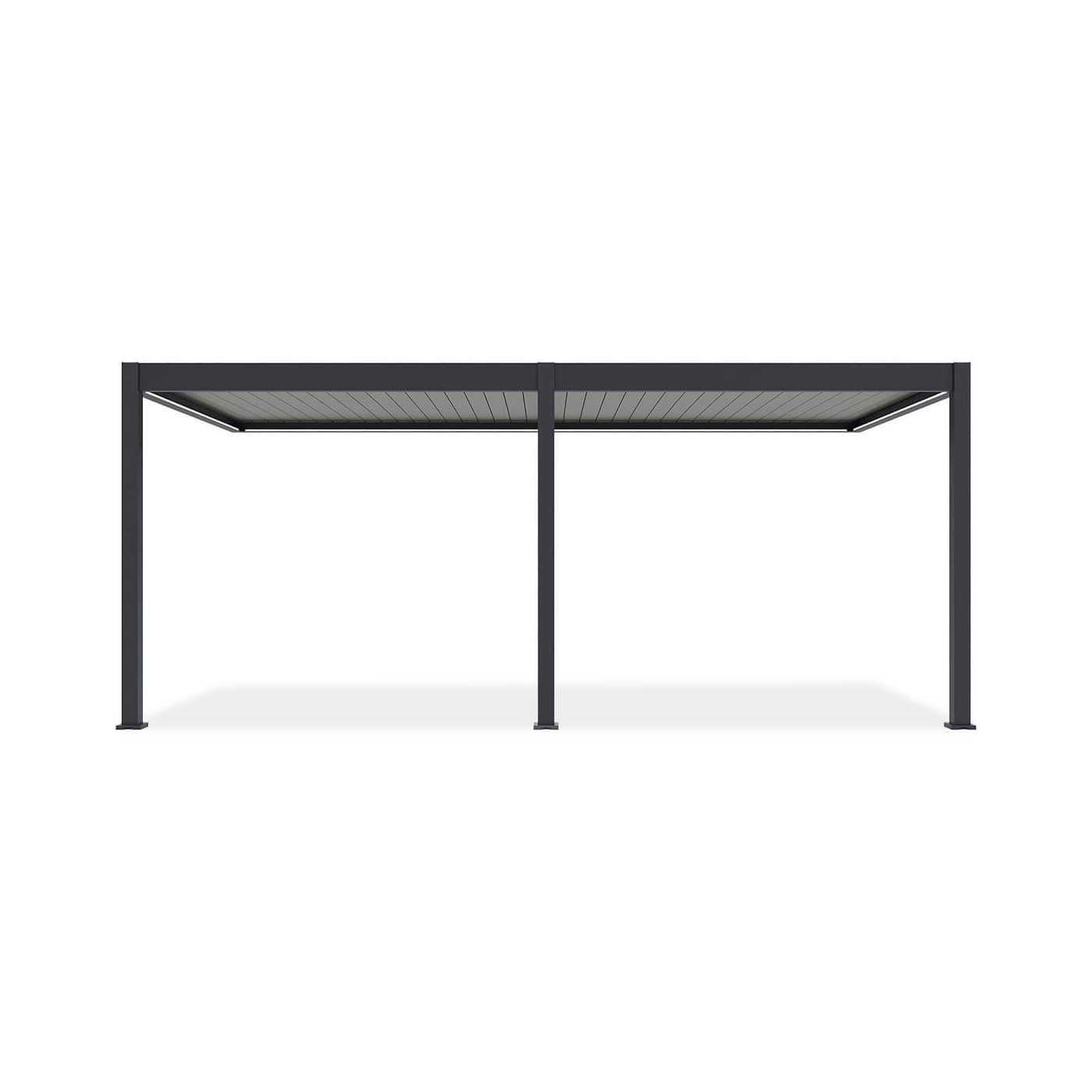 Przód automatycznej pergoli przyściennej z oświetleniem LED elegance wall 3x6m