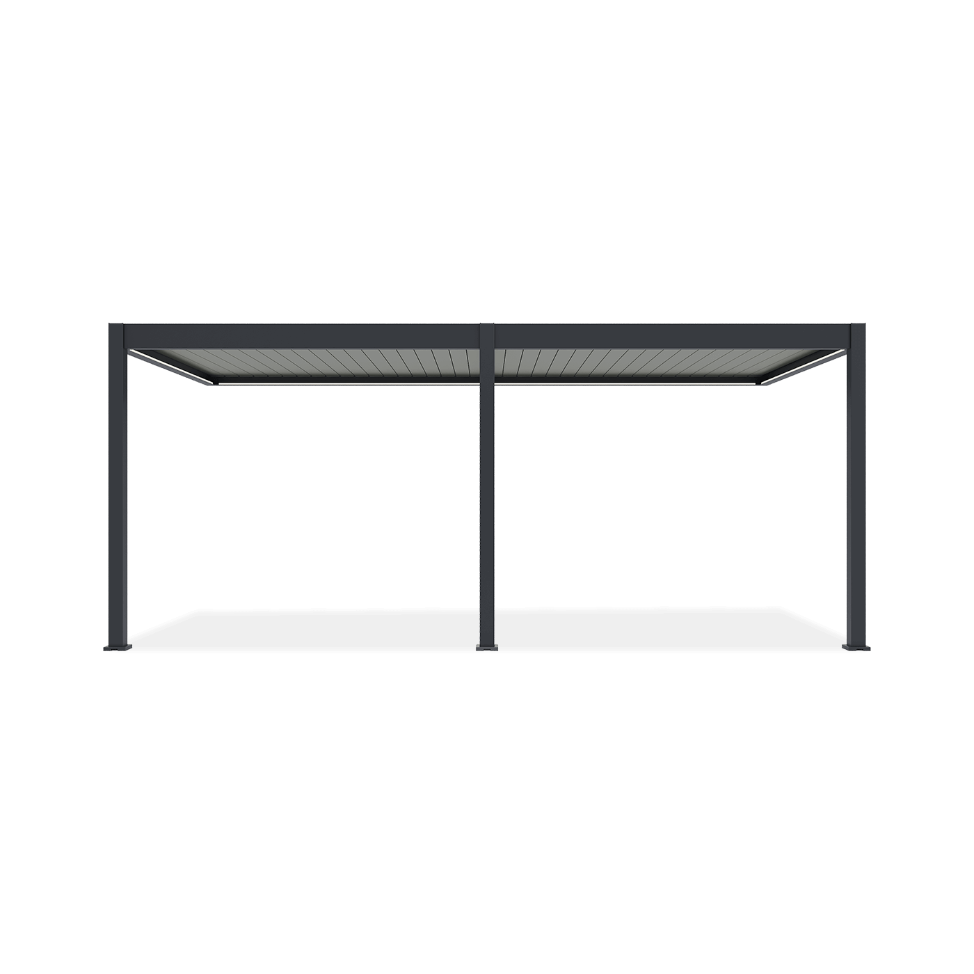 Przód automatycznej pergoli przyściennej z oświetleniem LED elegance wall 3x6m Gutroof