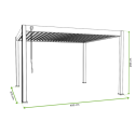 Wymiary pergoli tarasowej DELUXE 3,6x4 Anthracite - Gutroof 