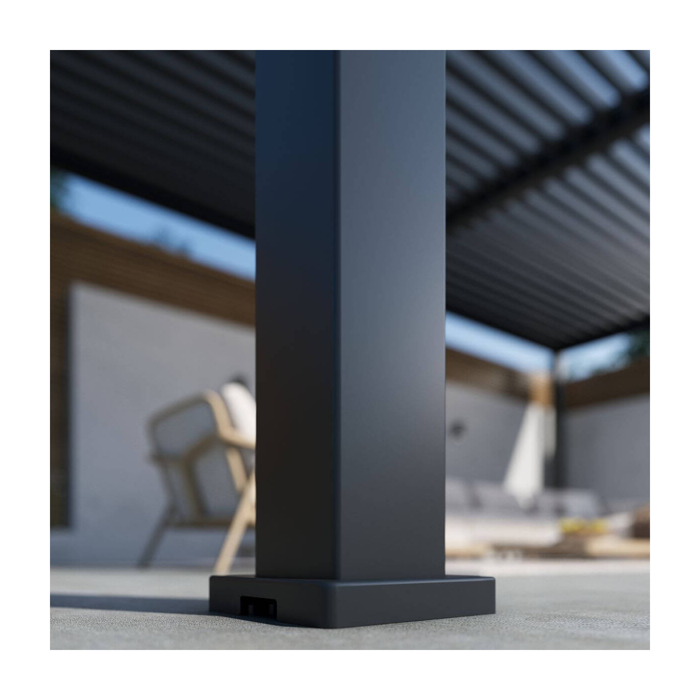 zbliżenie na słupek w pergoli deluxe