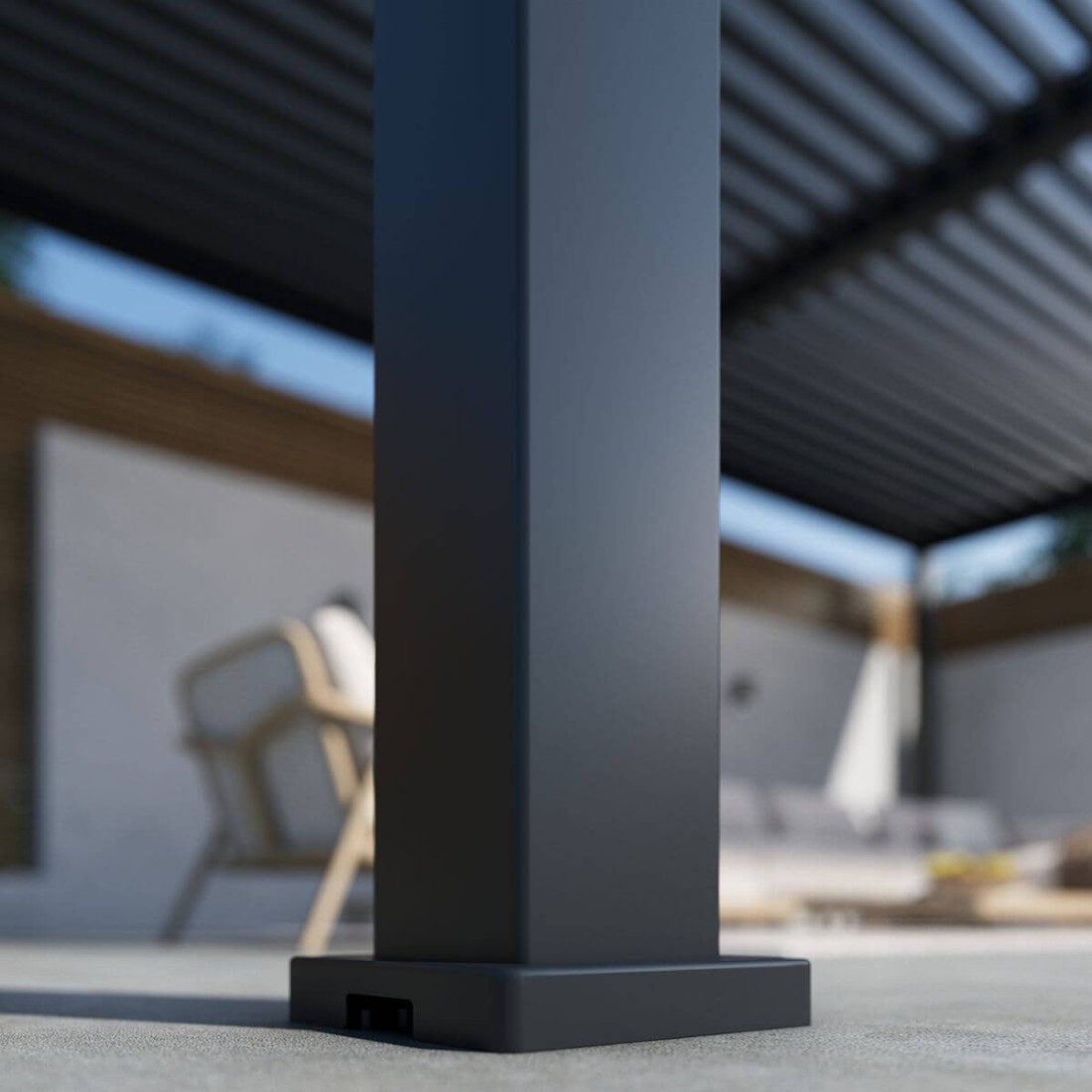 zbliżenie na słupek w pergoli deluxe