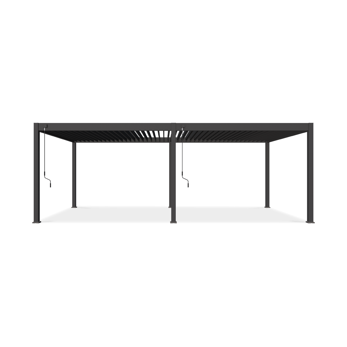 Front pergoli tarasowej deluxe 3,6x7,2m w kolorze antracytowym Gutroof