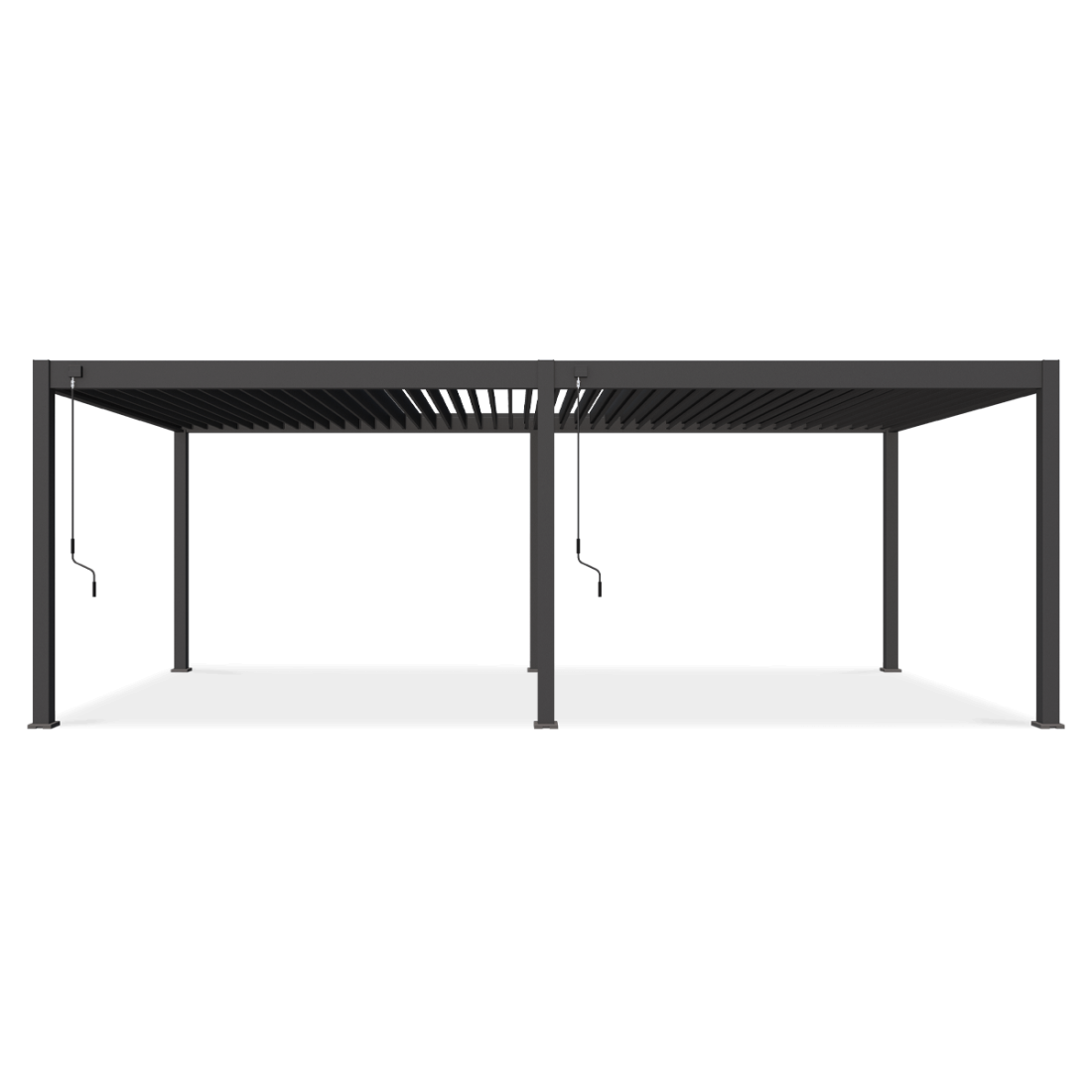Front pergoli tarasowej deluxe 3,6x7,2m w kolorze antracytowym Gutroof