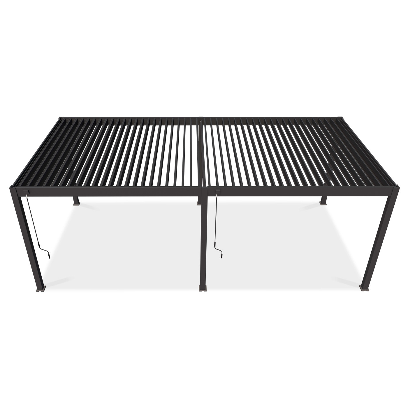 Widok z góry pergoli tarasowej deluxe 3,6x7,2m w kolorze antracytowym Gutroof