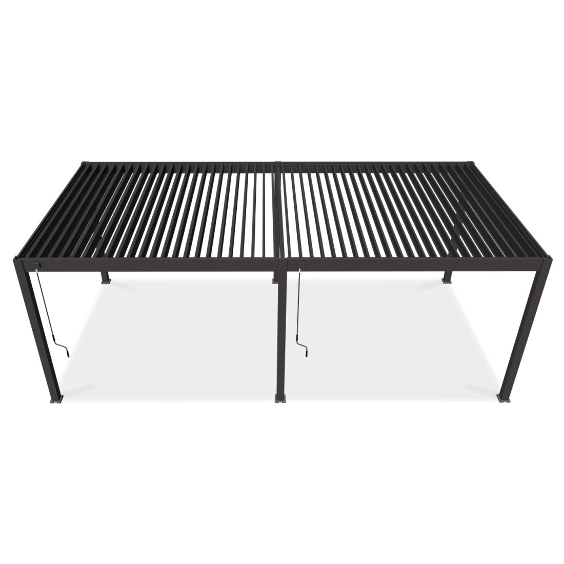 Widok z góry pergoli tarasowej deluxe 3,6x7,2m w kolorze antracytowym Gutroof