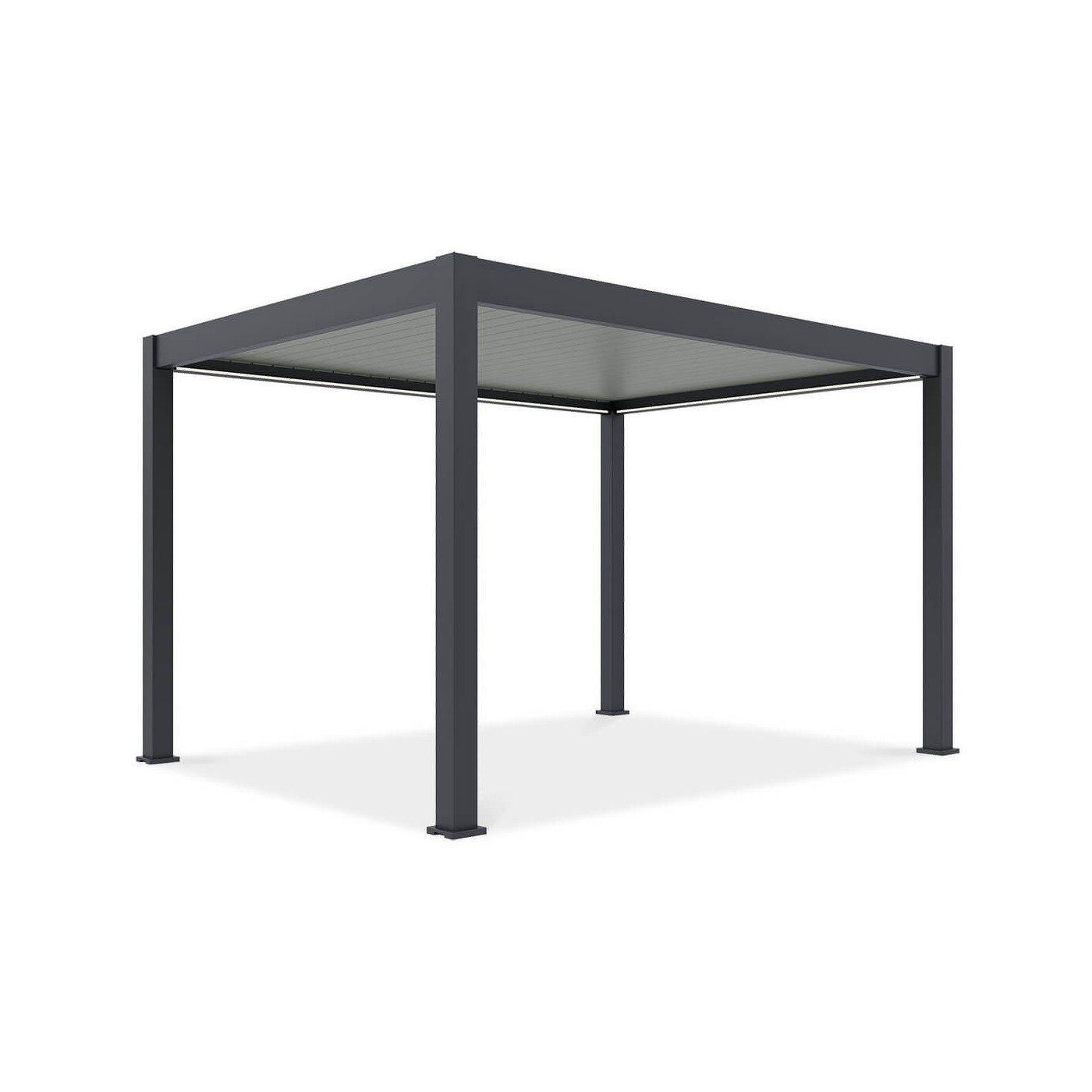 Pergola elektryczna tarasowa DELUXE PRO AUTOMATIC 3x4 z oświetleniem LED antracytowa Gutroof