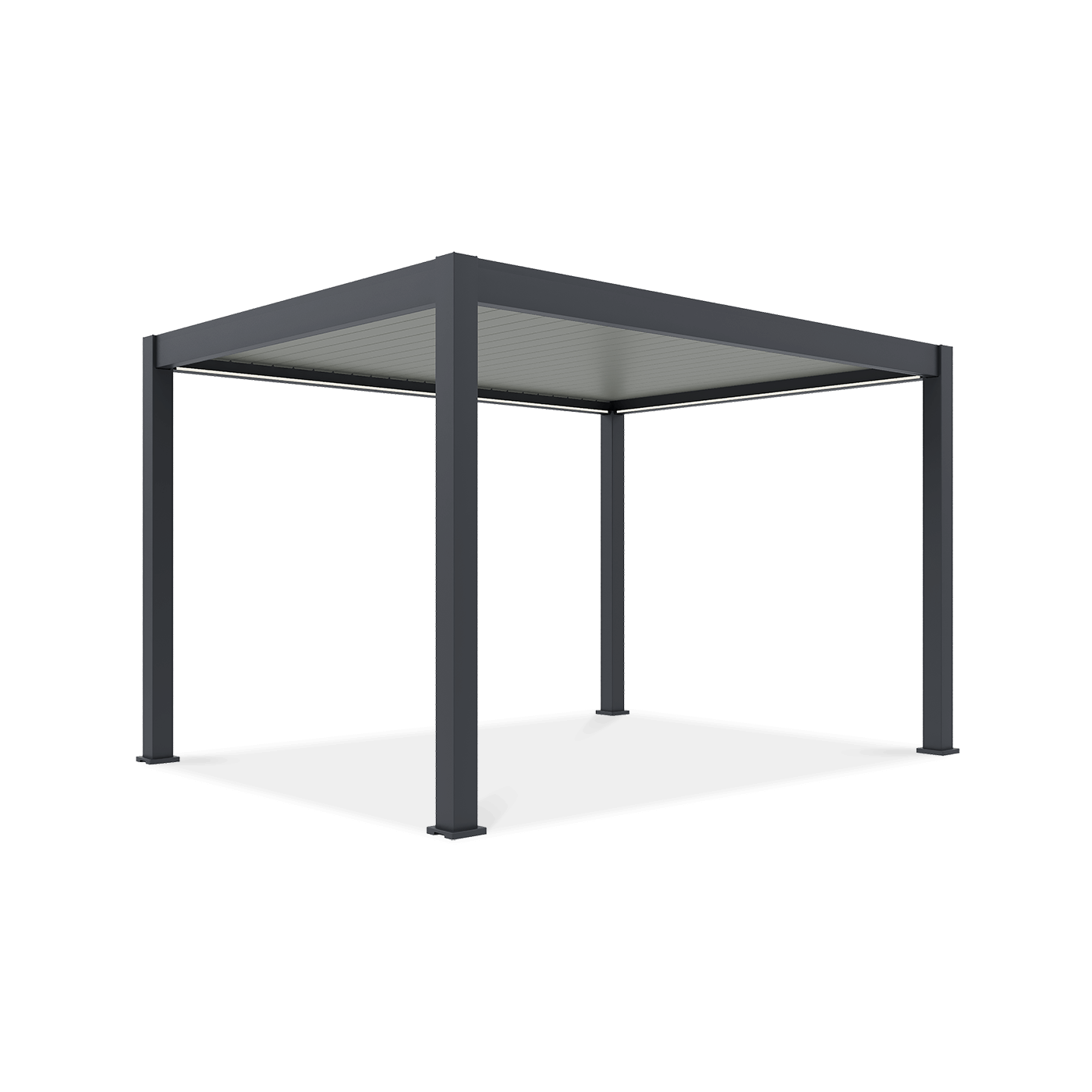 Bok pergoli elektrycznej tarasowej deluxe pro automatic 3x4m z oświetleniem led antracytowa gutroof 