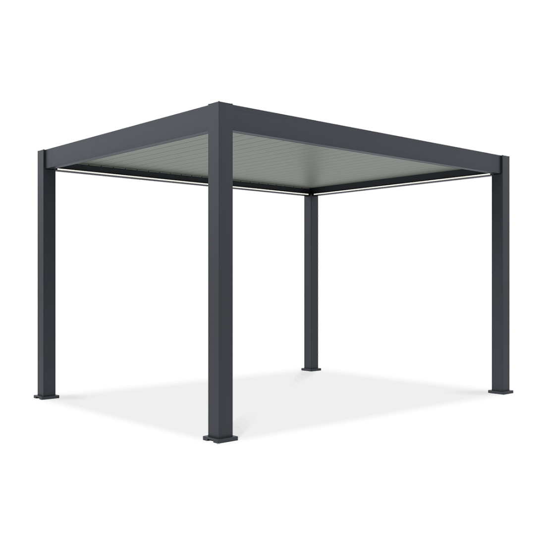 Bok pergoli elektrycznej tarasowej deluxe pro automatic 3x4m z oświetleniem led antracytowa gutroof 