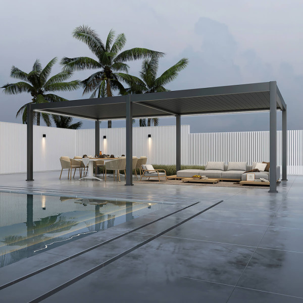 Aranżacja pergoli deluxe pro 4x8 w ogrodzie