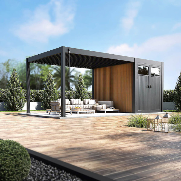 Pergola tarasowa Fusion 3x4+2 ze schowkiem 