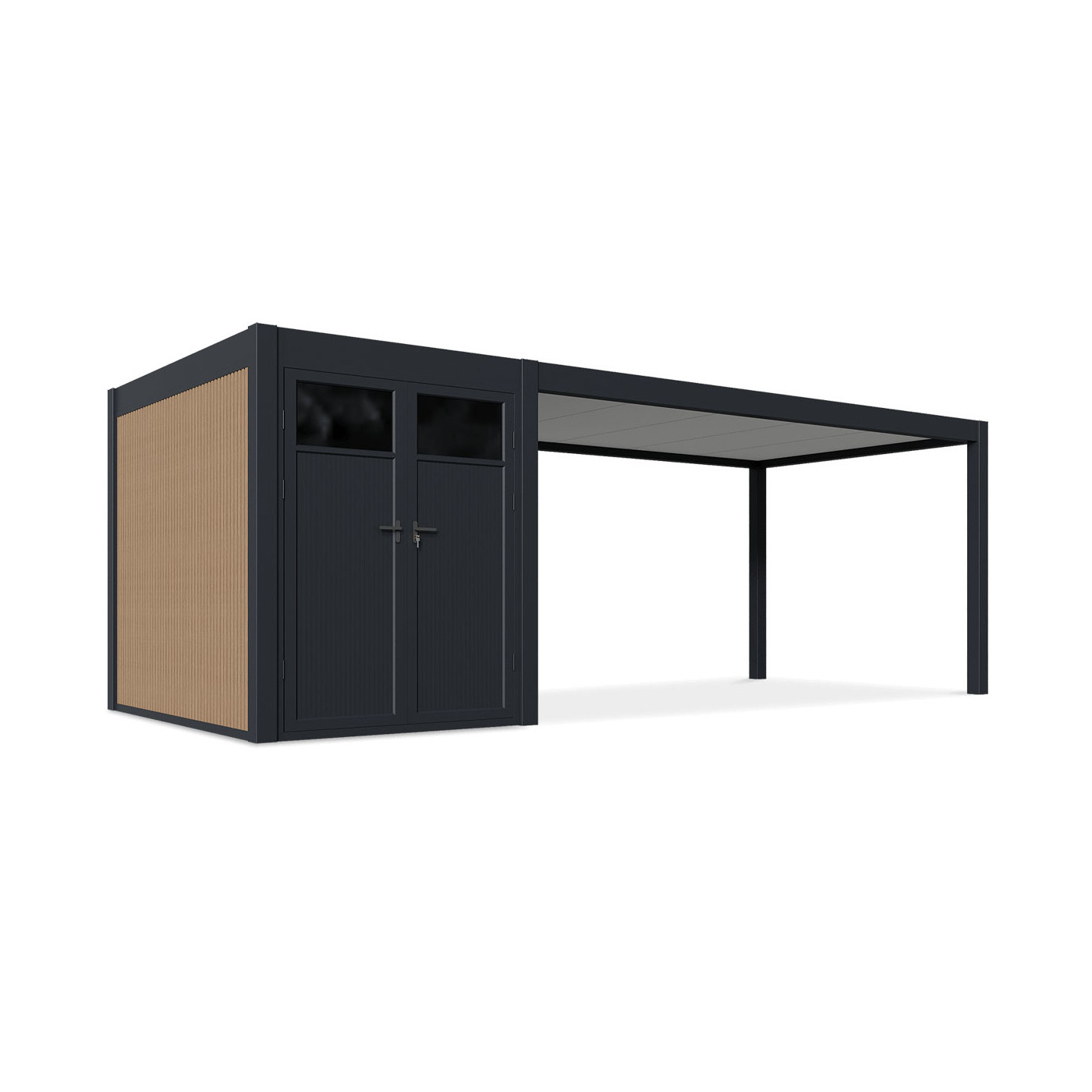 Wiata garażowa superior w kolorze antracytowym - bok