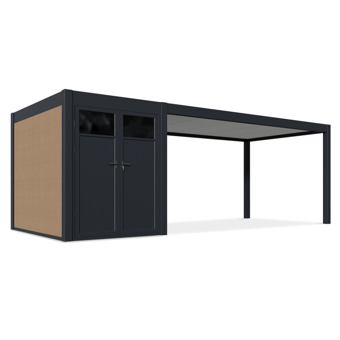 Wiata garażowa superior w kolorze antracytowym - bok