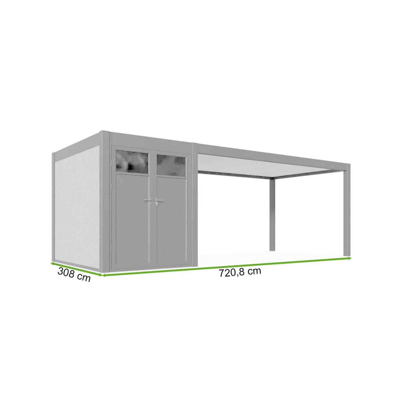 Wymiarowanie Wiata garażowa SUPERIOR 5.3x3 +2 Anthracite - Gutroof