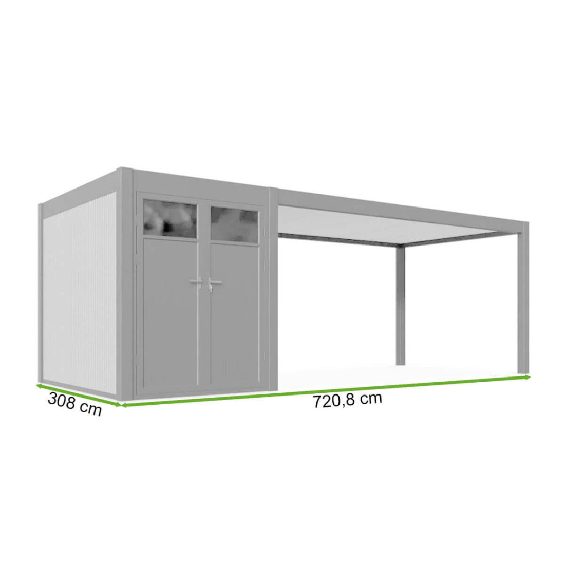 Wymiarowanie Wiata garażowa SUPERIOR 5.3x3 +2 Anthracite - Gutroof
