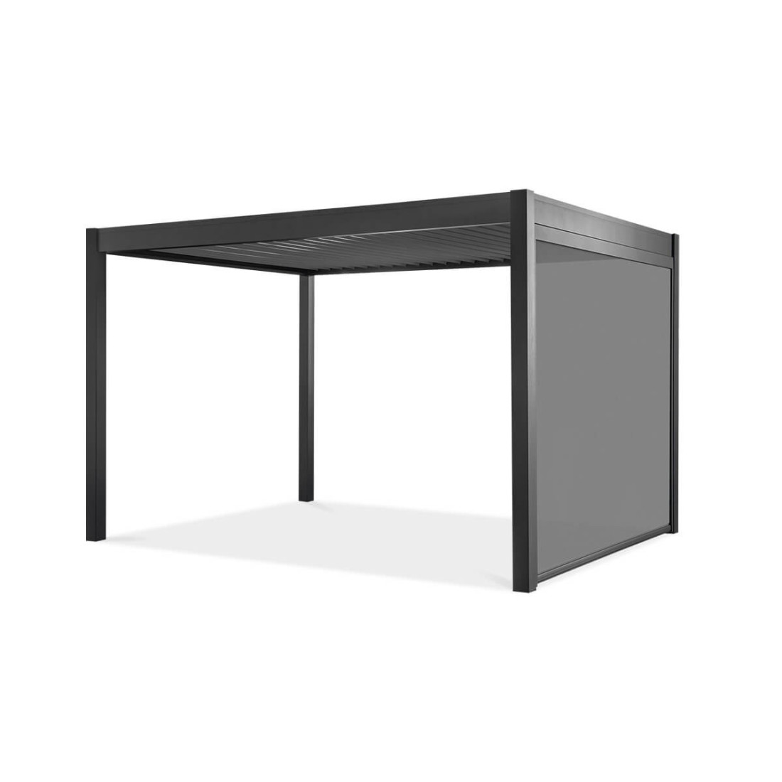 Bok pergoli 3x4 z zamontowaną roletą 3m anthracite