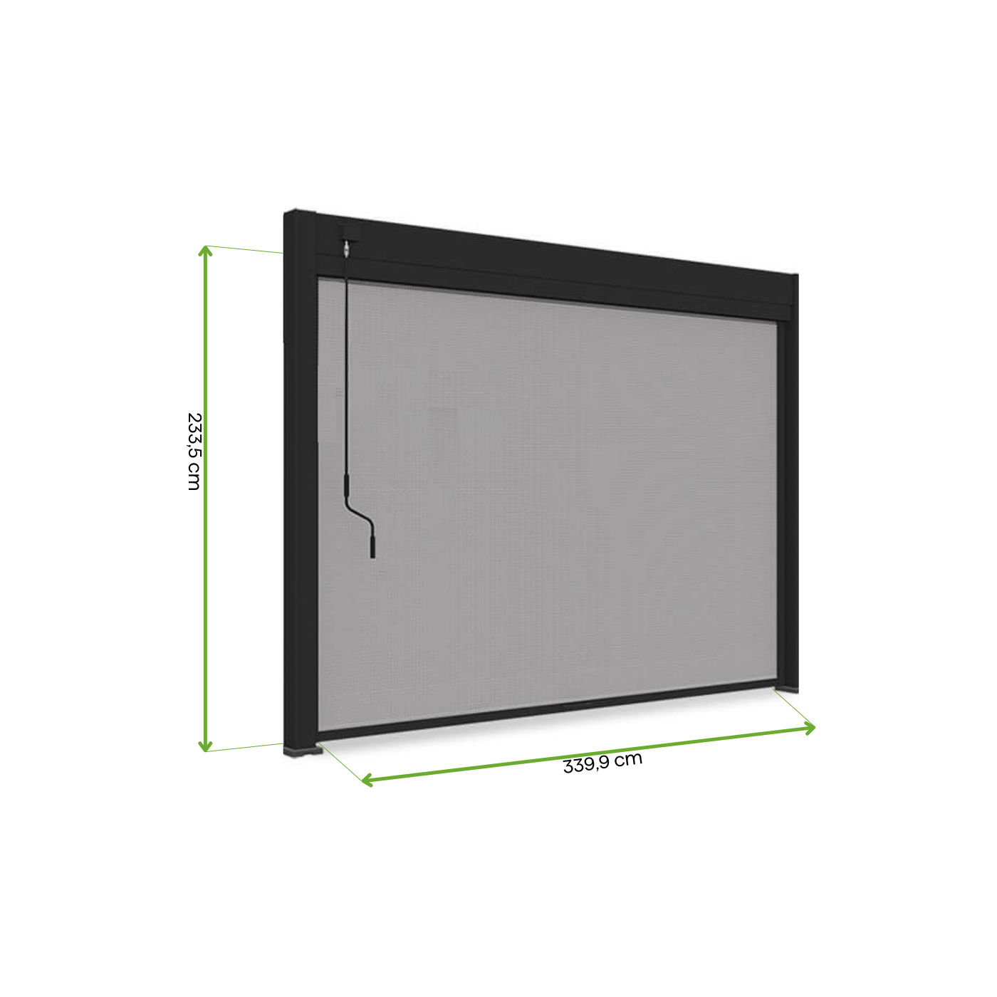 Wymiary rolety opuszczanej do pergoli elegance/deluxe/fusion 3.6m od Gutroof