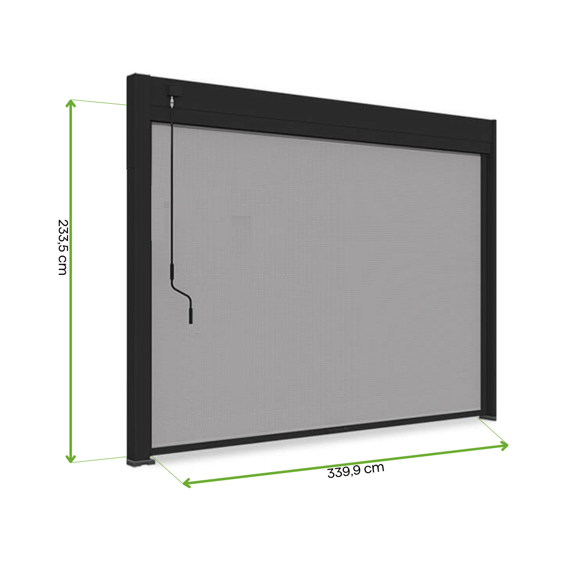 Wymiary rolety opuszczanej do pergoli elegance/deluxe/fusion 3.6m od Gutroof