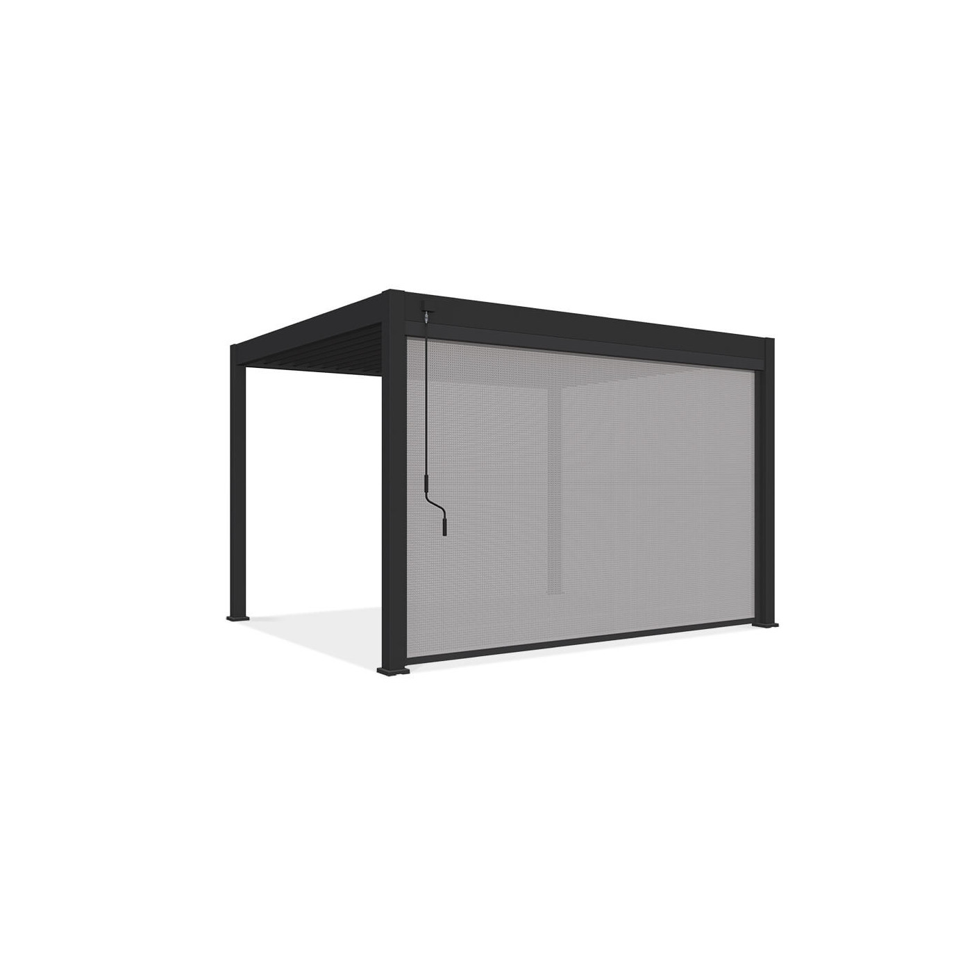 Bok pergoli z roletą opuszczaną 4m