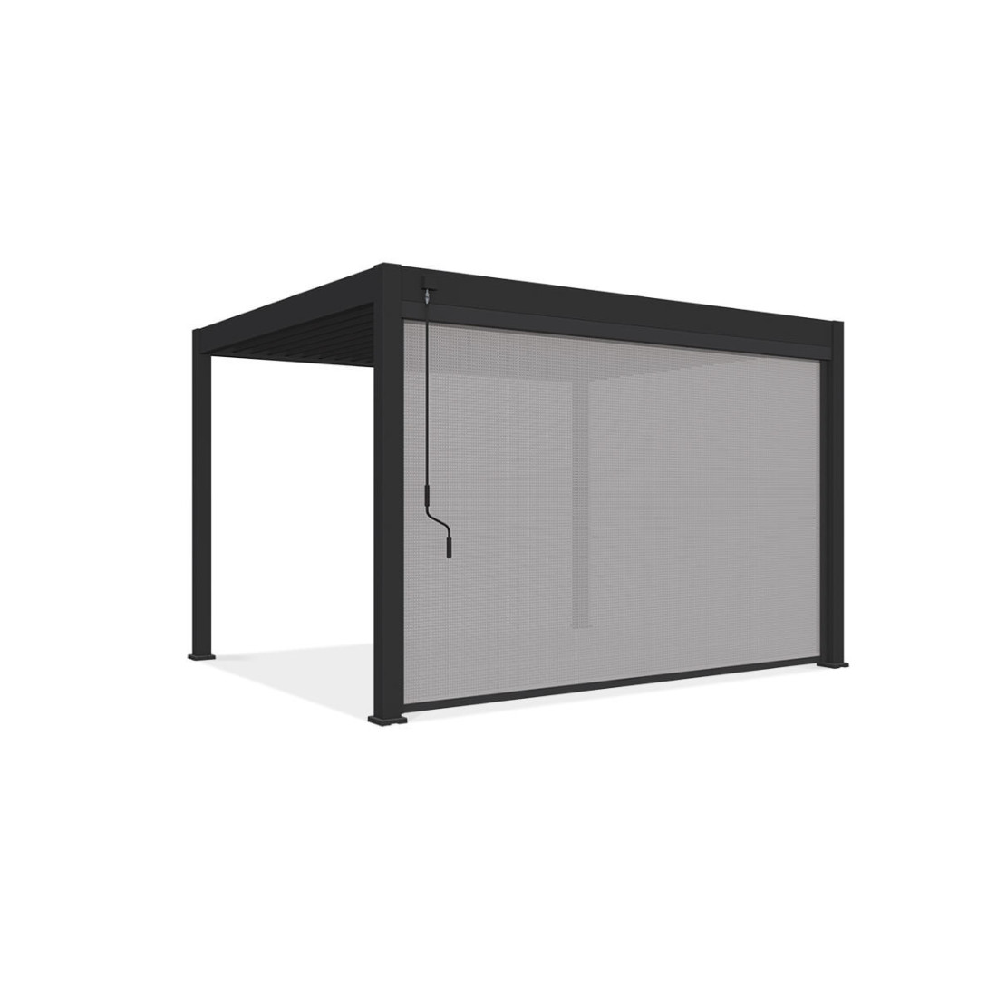 Bok pergoli z roletą opuszczaną 4m