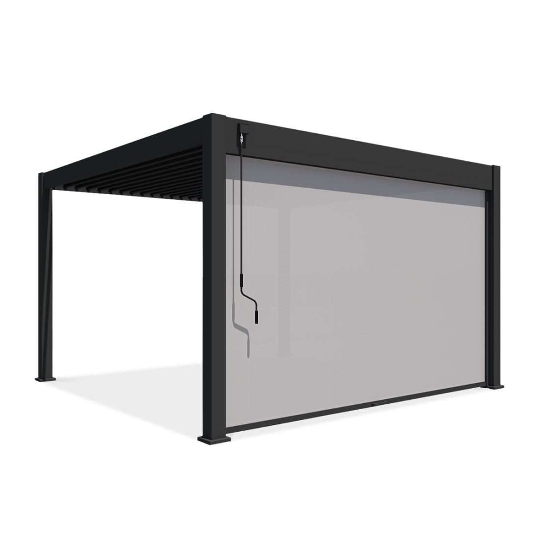 Bok pergoli z roletą opuszczaną 4m kolor antracyt 