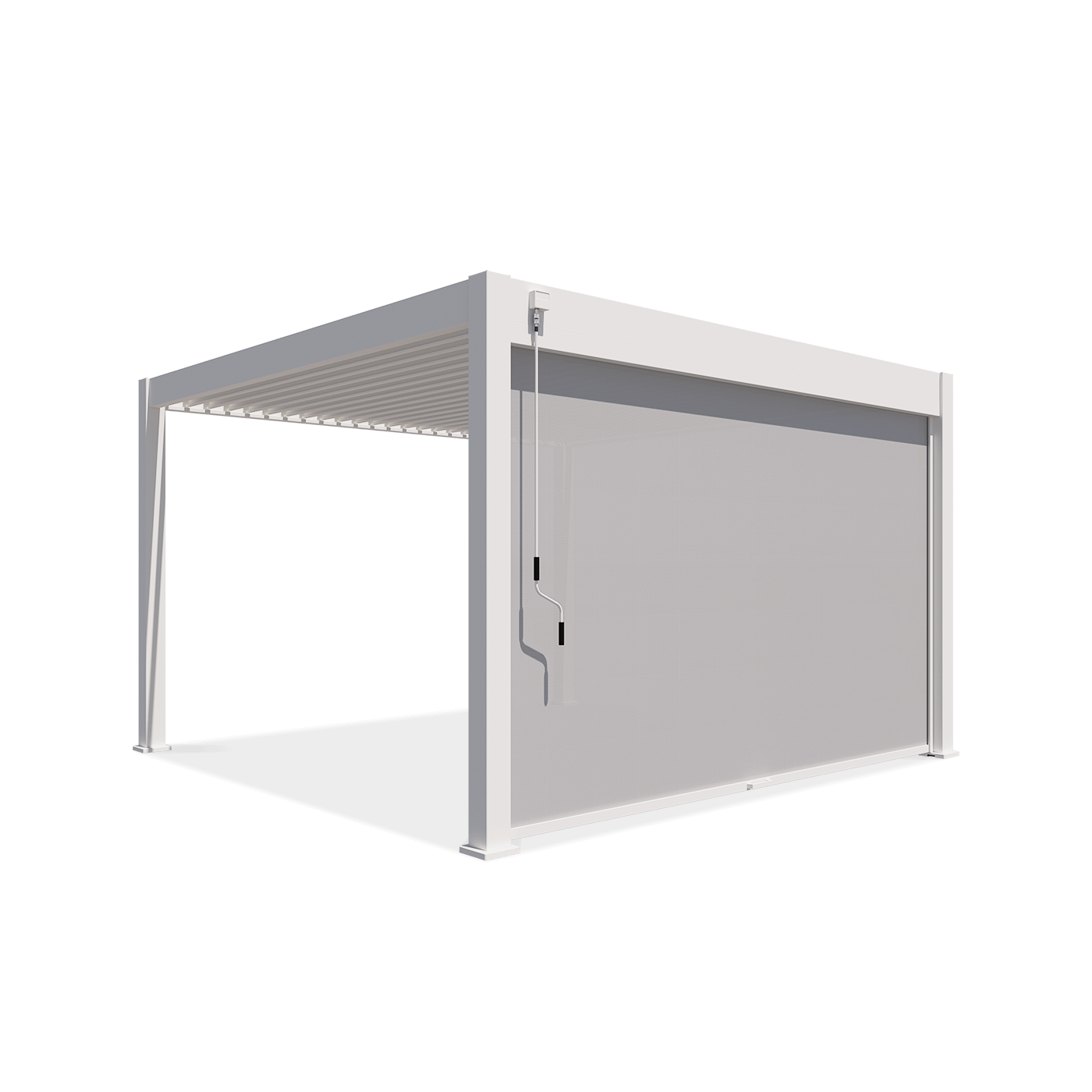 Bok pergoli z roletą opuszczaną 4m