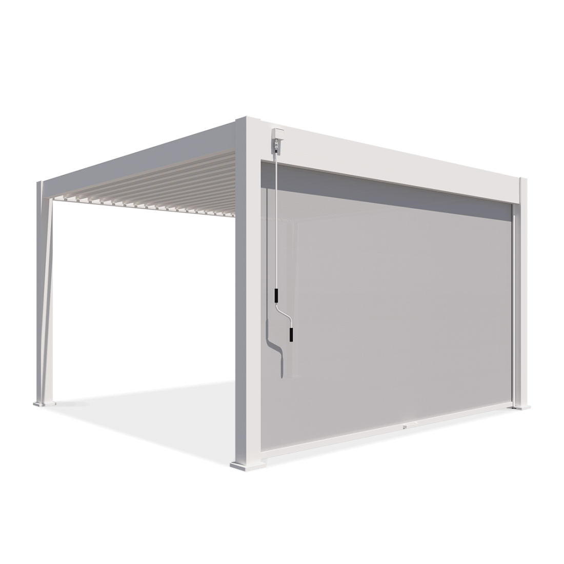 Bok pergoli z roletą opuszczaną 4m