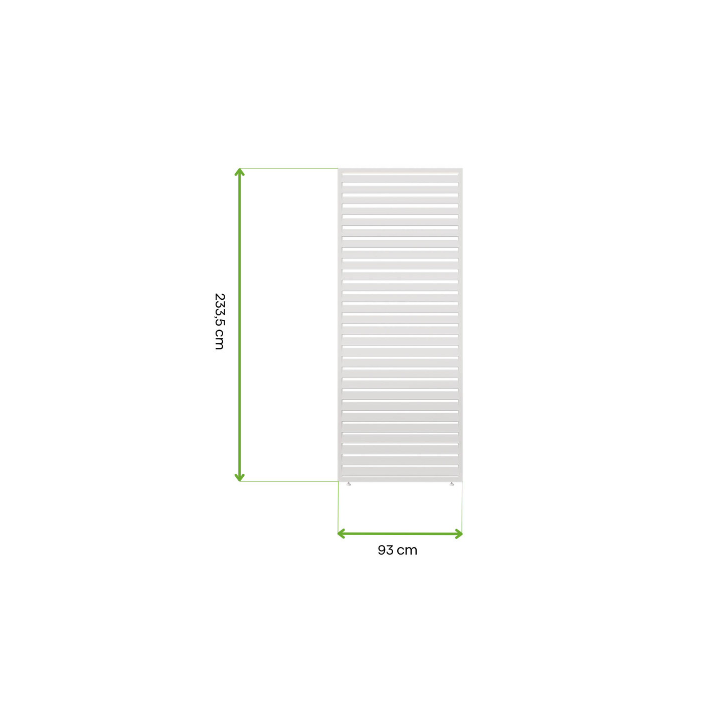 wymiary -  panel żaluzjowy poziomy 1m biały 