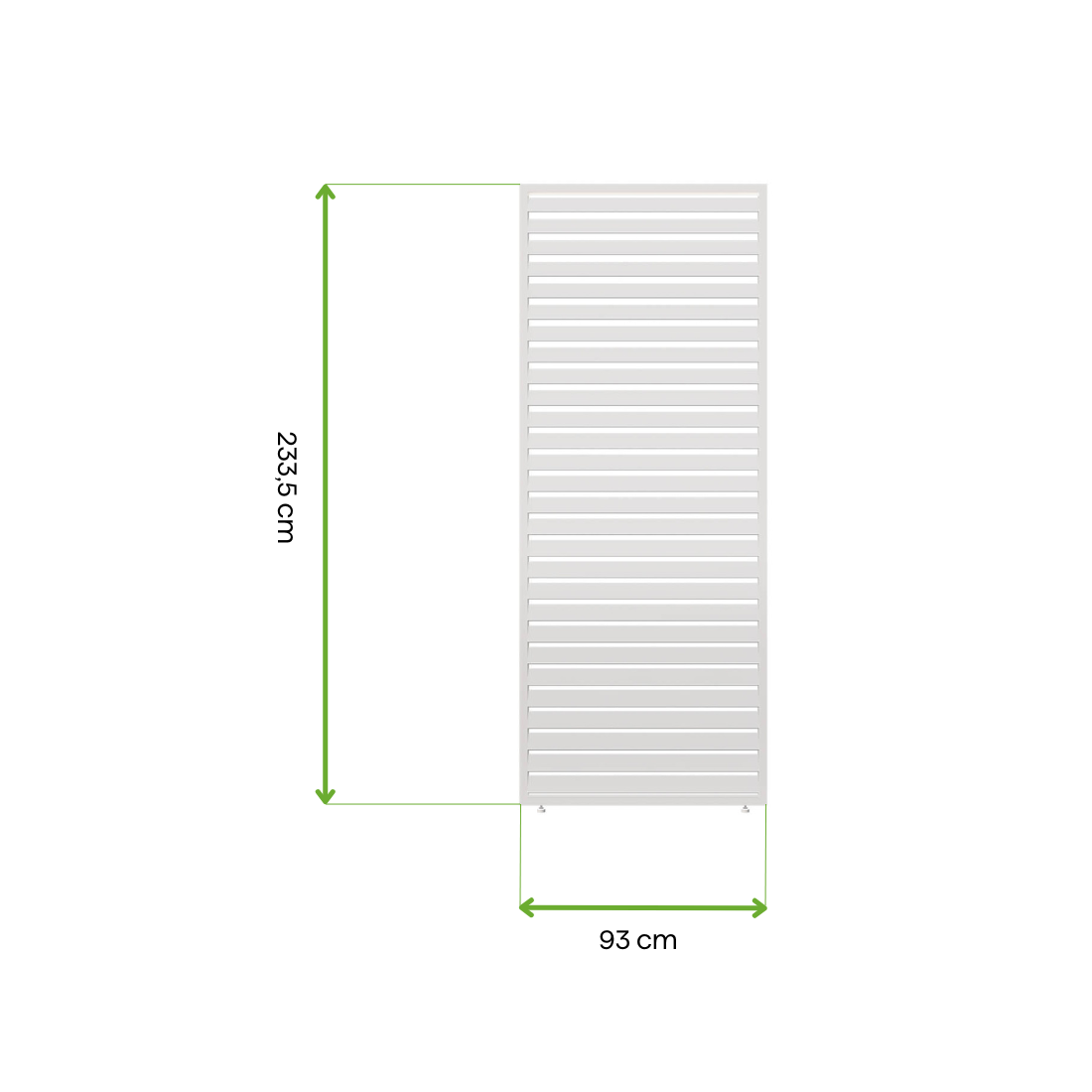 wymiary -  panel żaluzjowy poziomy 1m biały 