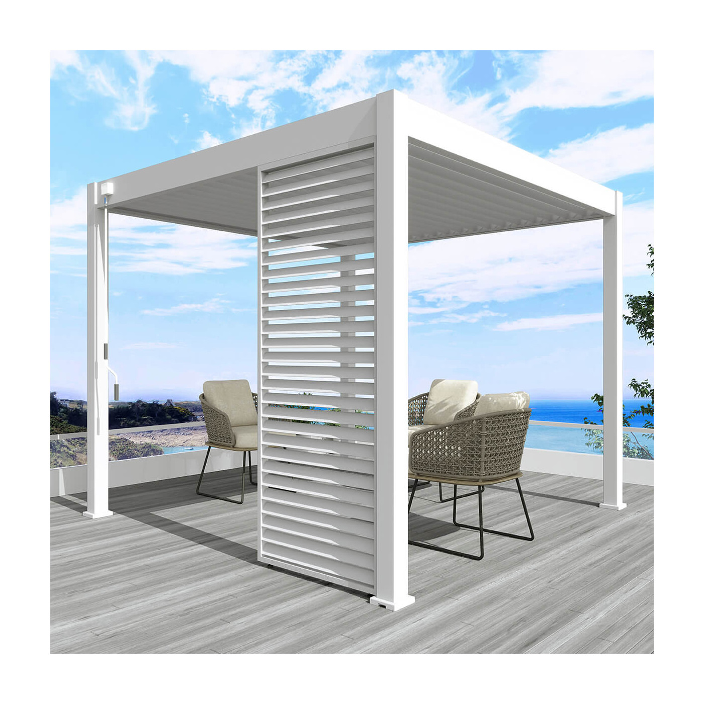 Panel żaluzjowy poziomy do pergoli ELEGANCE/DELUXE/FUSION 1.3 m White - Gutroof