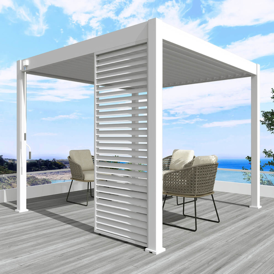 Panel żaluzjowy poziomy do pergoli ELEGANCE/DELUXE/FUSION 1.3 m White - Gutroof