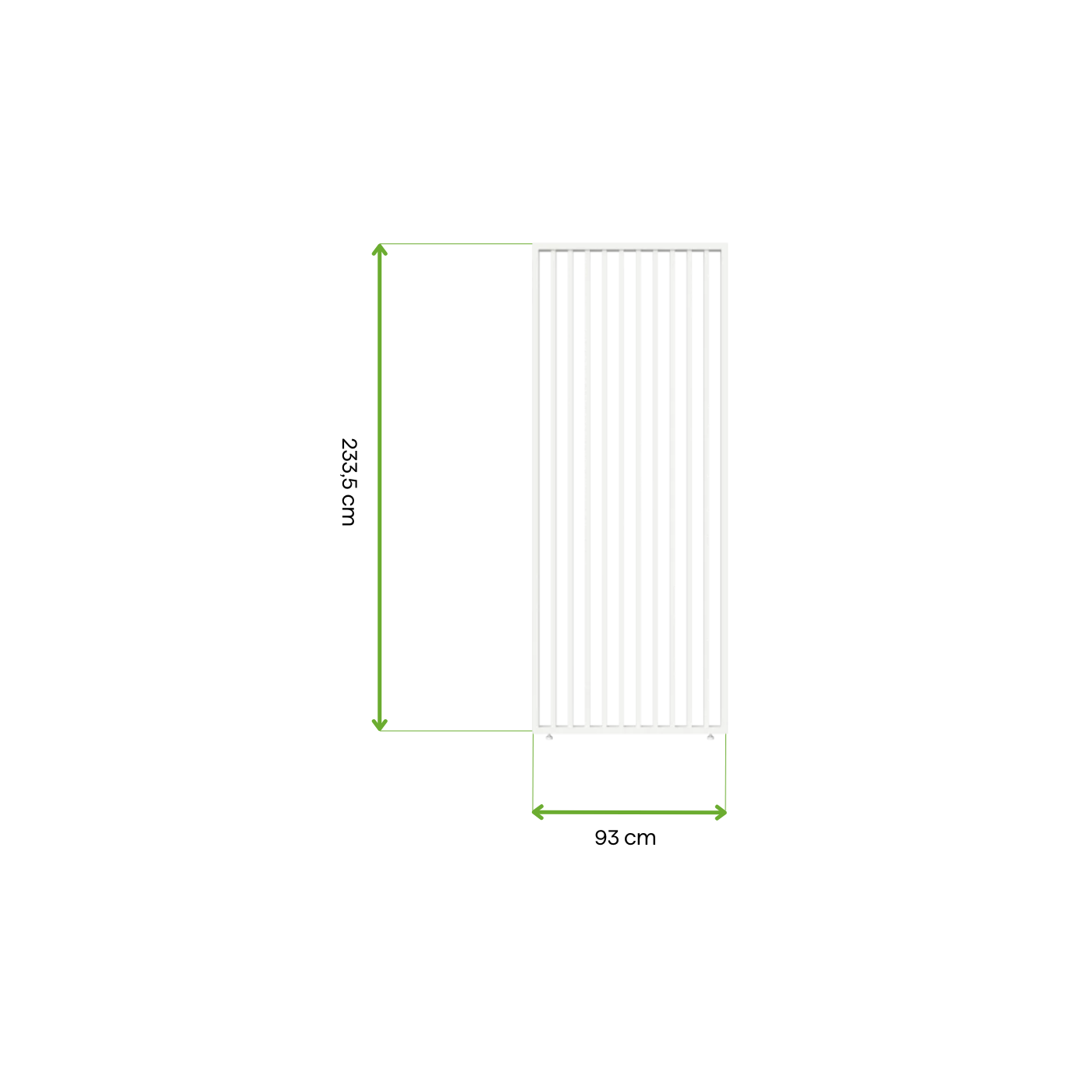 wymiary - panel żaluzjowy pionowy do pergoli ELEGANCE/DELUXE/FUSION 1 m White - Gutroof