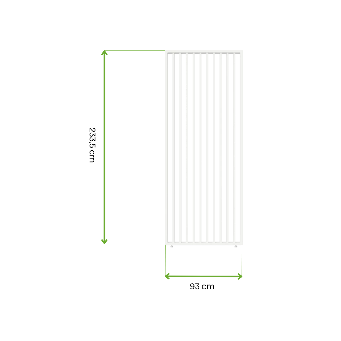 wymiary - panel żaluzjowy pionowy do pergoli ELEGANCE/DELUXE/FUSION 1 m White - Gutroof