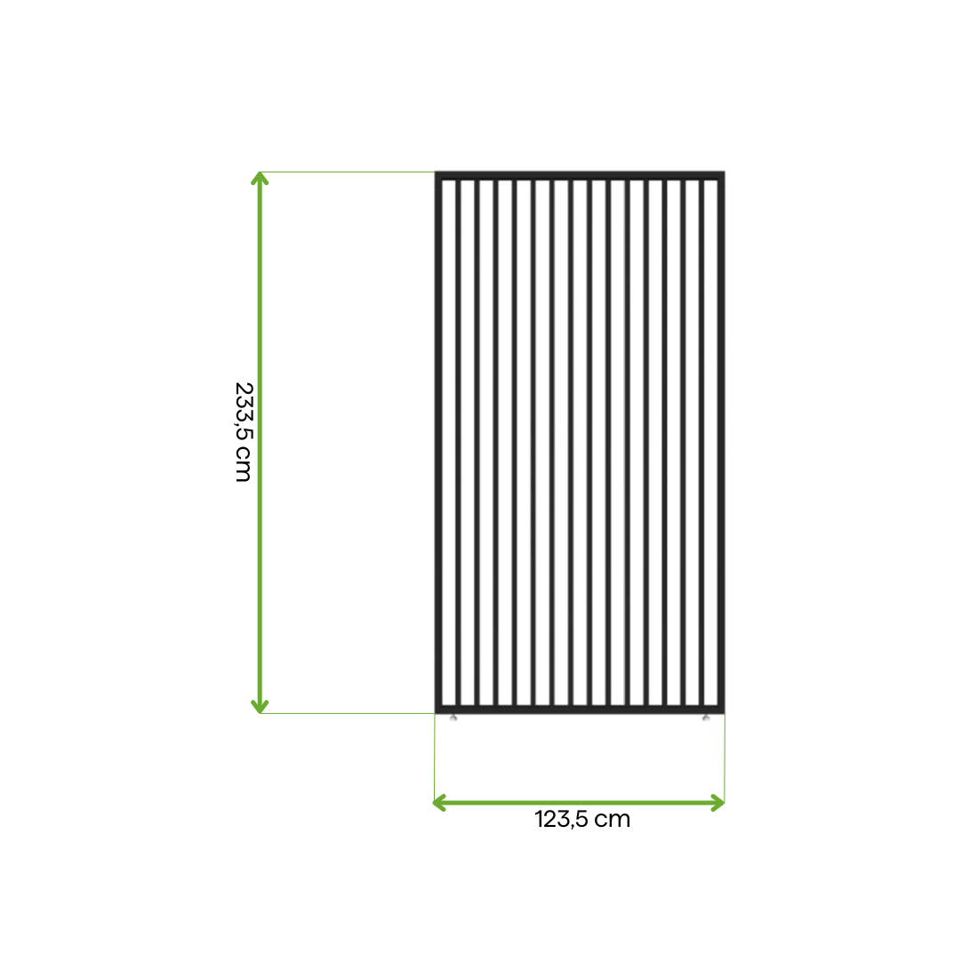Wymiary - panel żaluzjowy pionowy do pergoli ELEGANCE/DELUXE/FUSION 1.3 m Anthracite - Gutroof