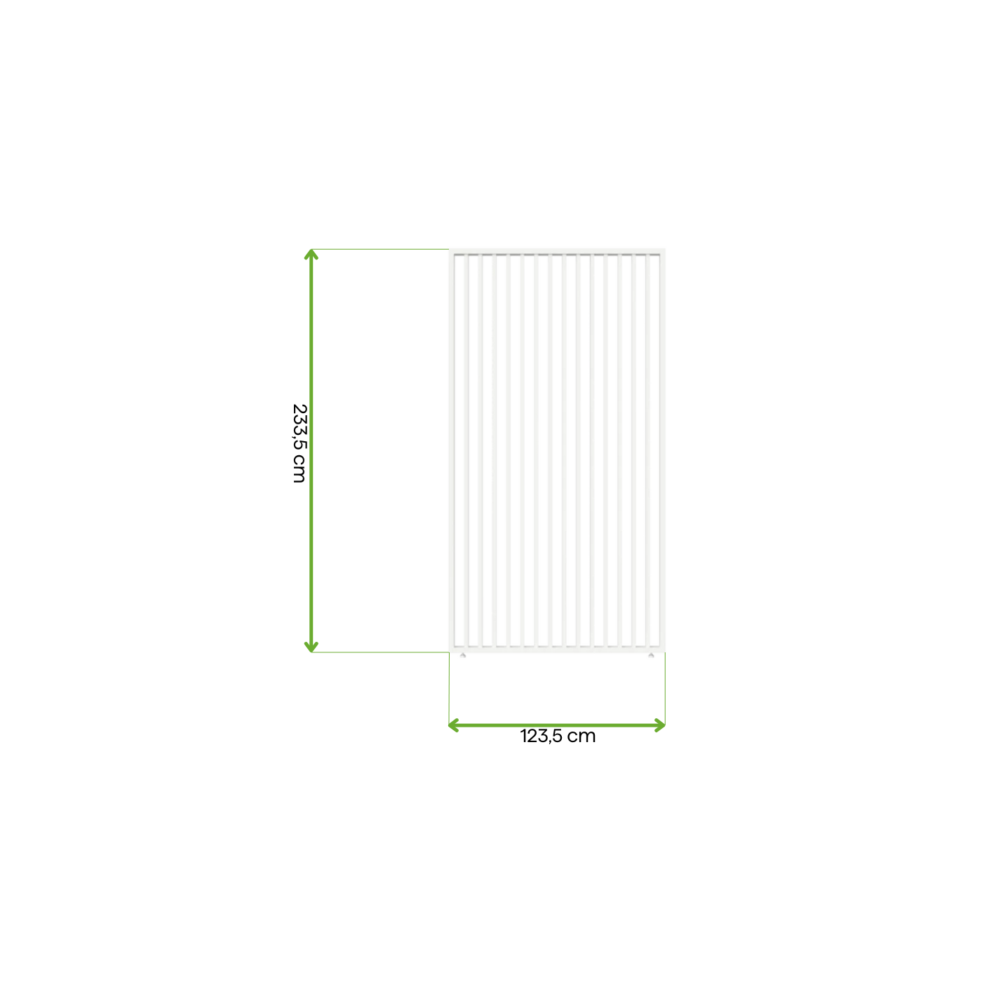Wymiary - panel żaluzjowy pionowy do pergoli ELEGANCE/DELUXE/FUSION 1.3 m White - Gutroof