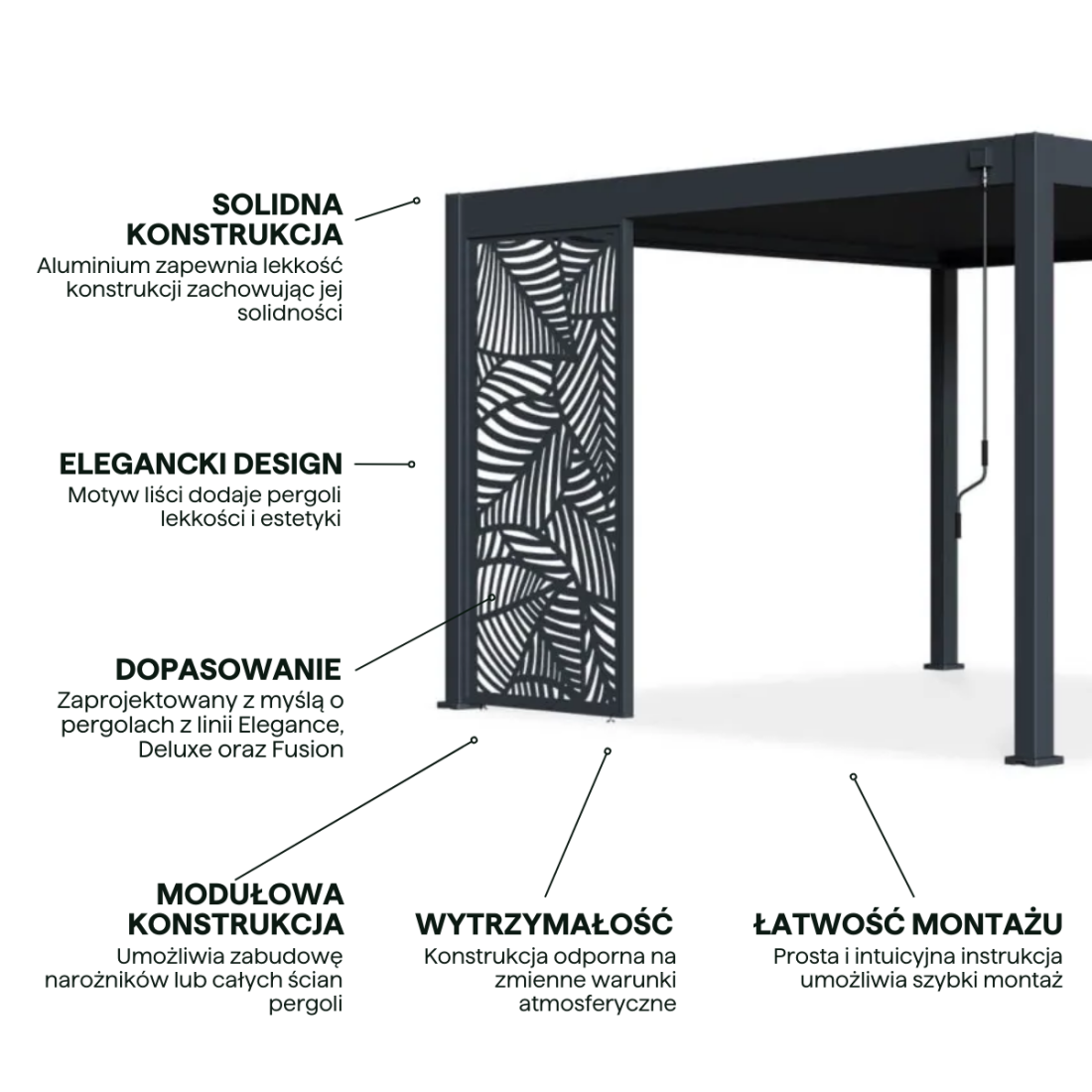Aranżacja - pojedynczy panel dekoracyjny z ażurowym wzorem