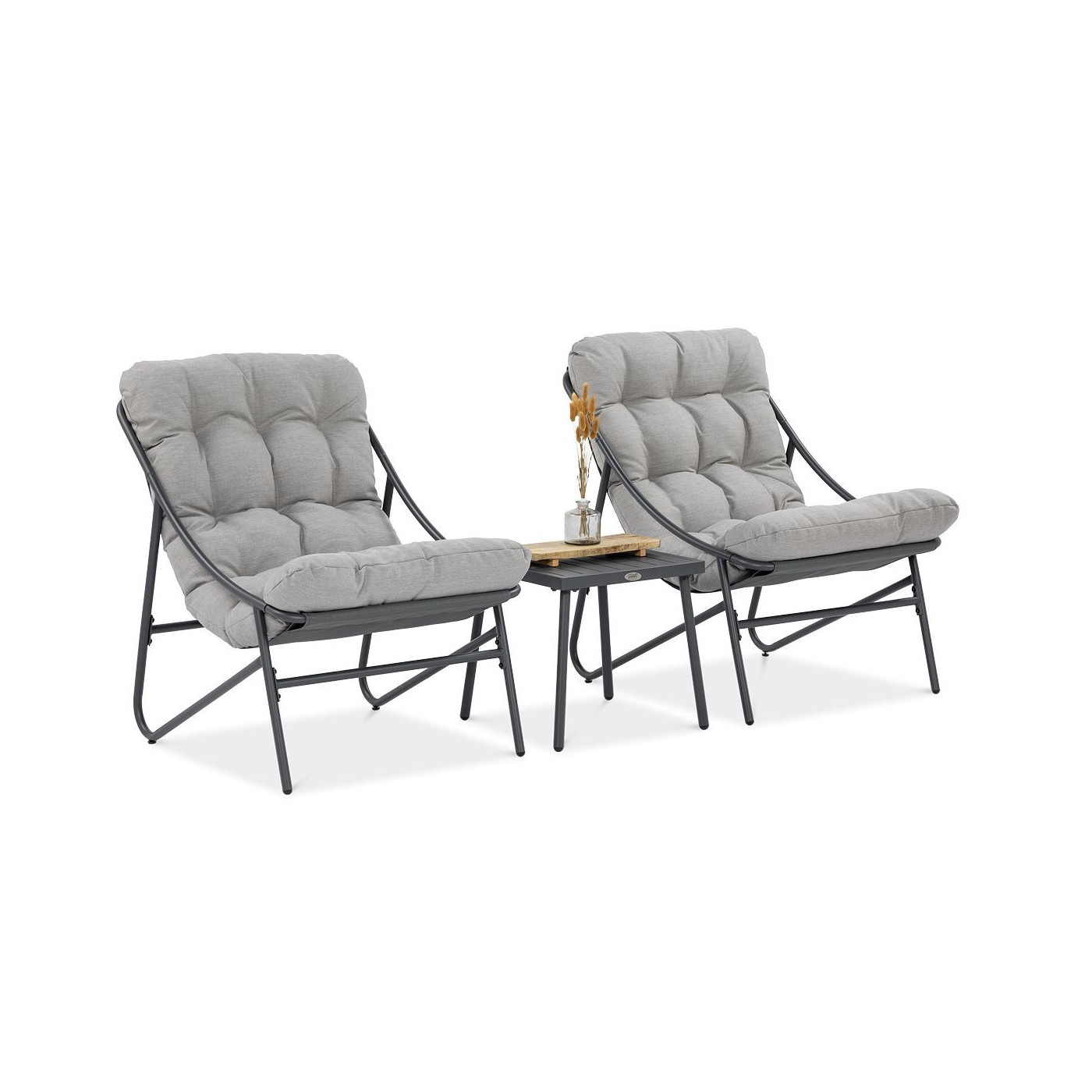 bok zestawu na balkon casper w kolorze jasnoszarym