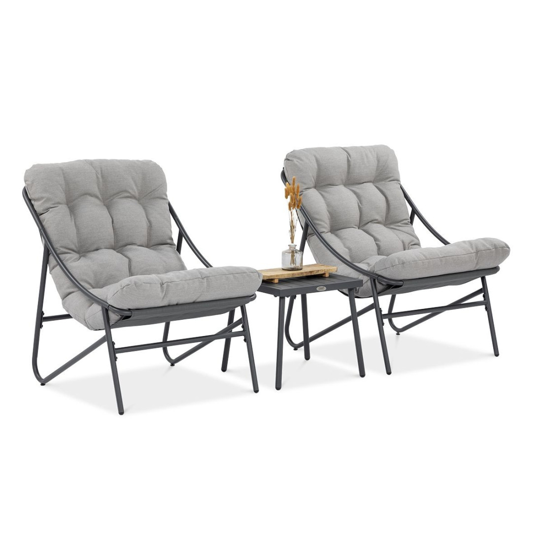 bok zestawu na balkon casper w kolorze jasnoszarym