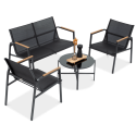 Zestaw czarnych mebli ogrodowych Mango Caffe