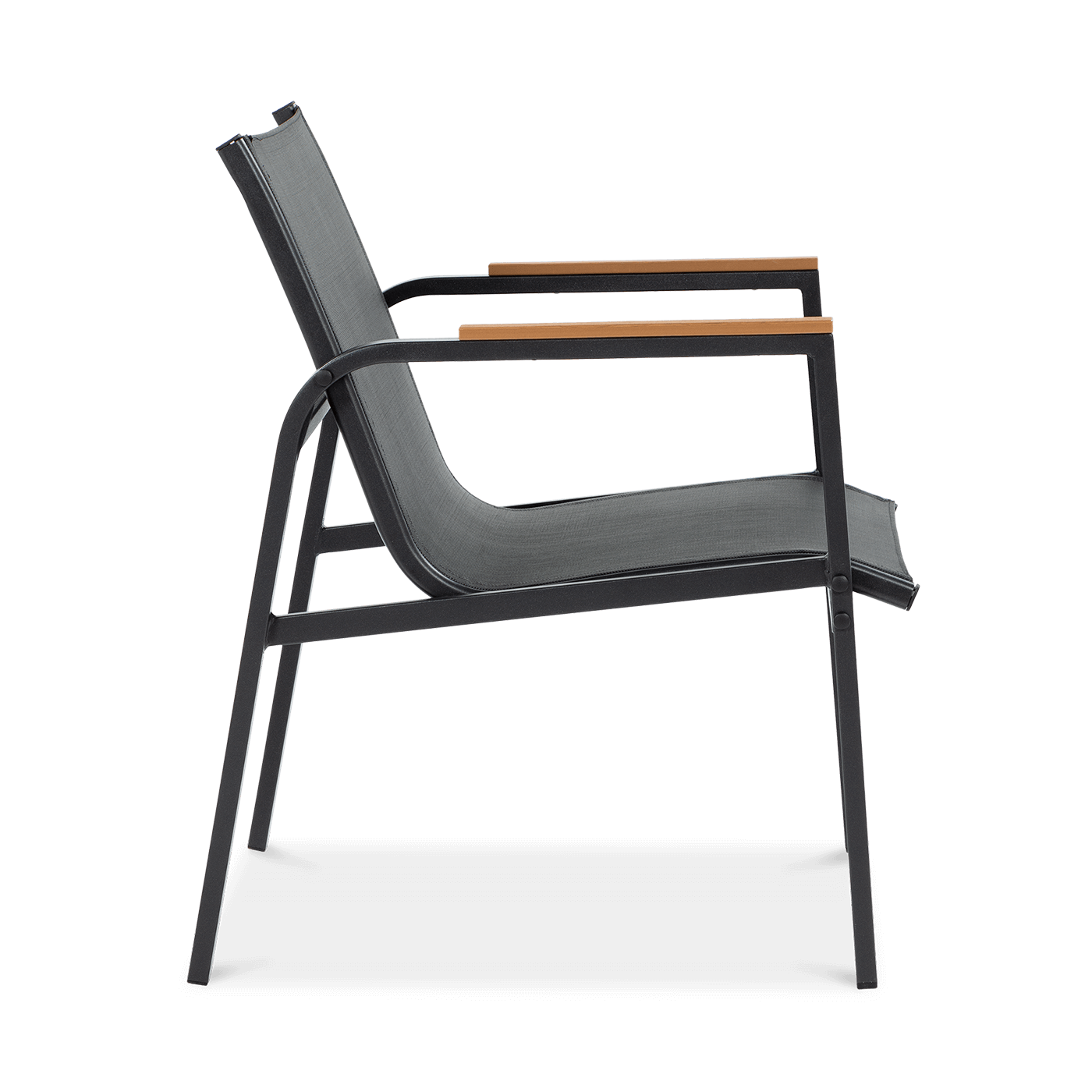 Widok na bok czarnego krzesła