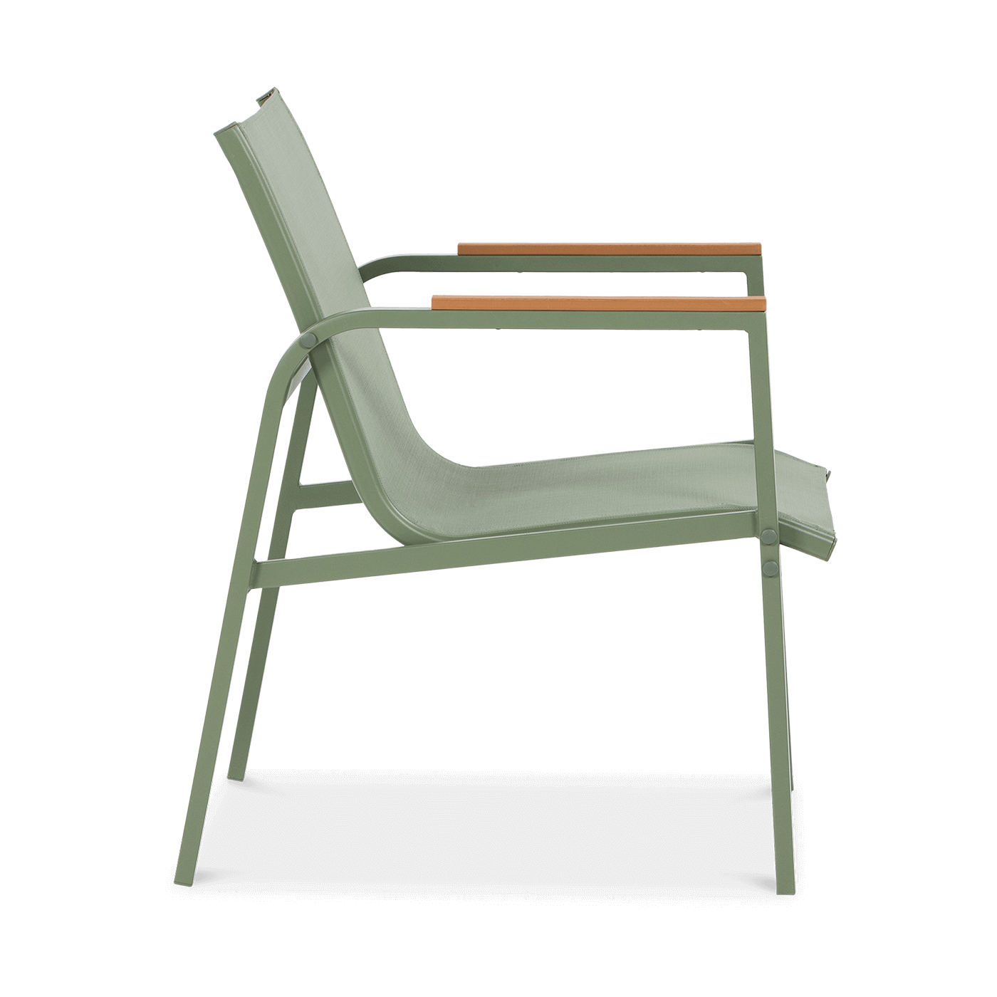 Widok na bok zielonego krzesła