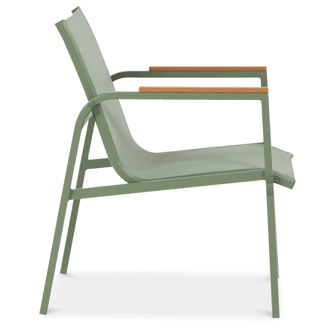 Widok na bok zielonego krzesła