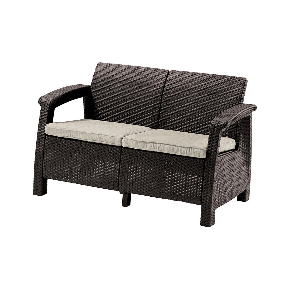 Kanapa na balkon CORFU LOVE SEAT Brown