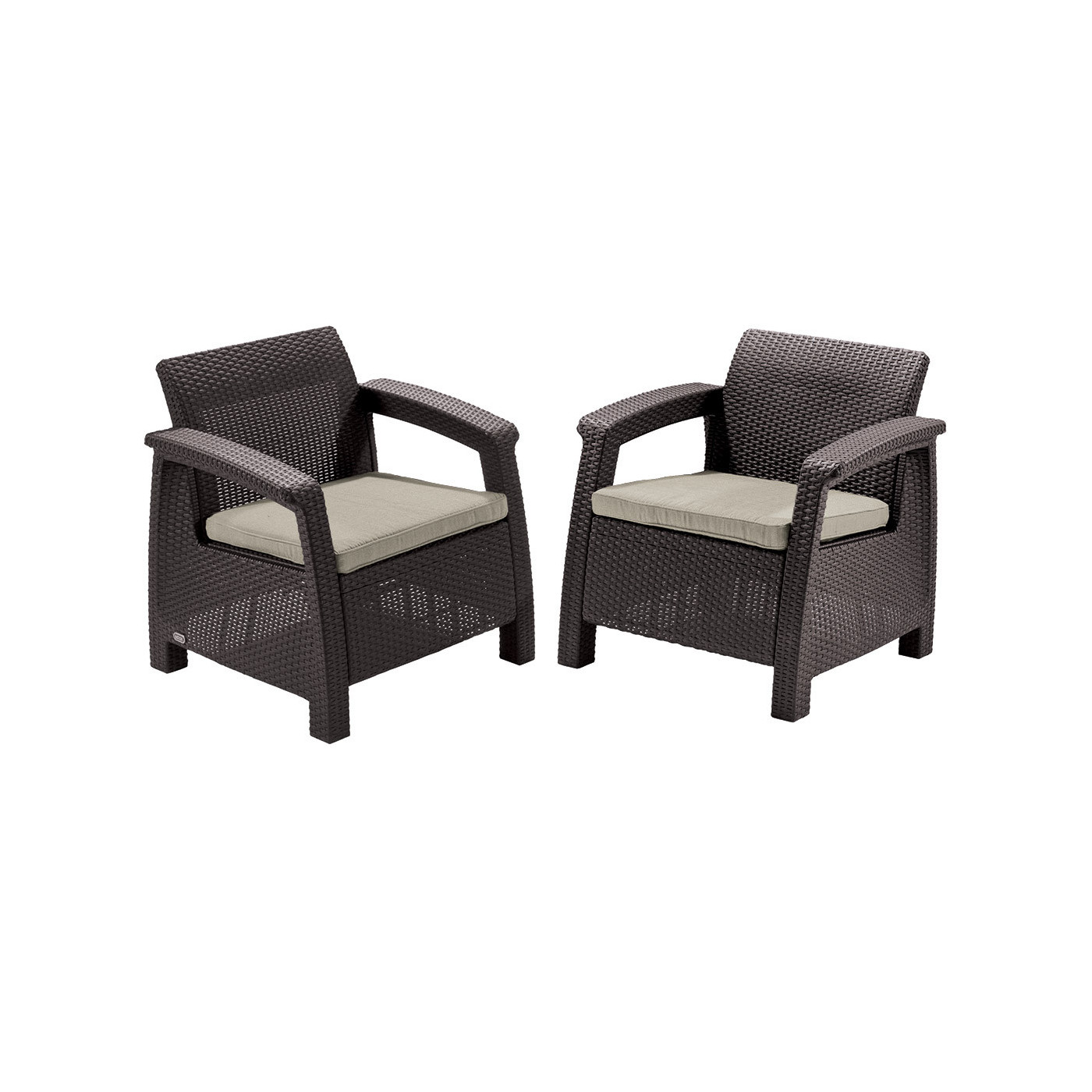 Dwa brązowe fotele balkonowe CORFU DUO Brown