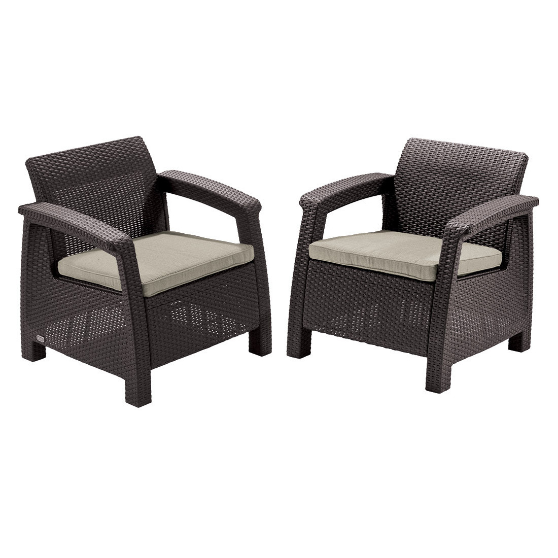 Dwa brązowe fotele balkonowe CORFU DUO Brown