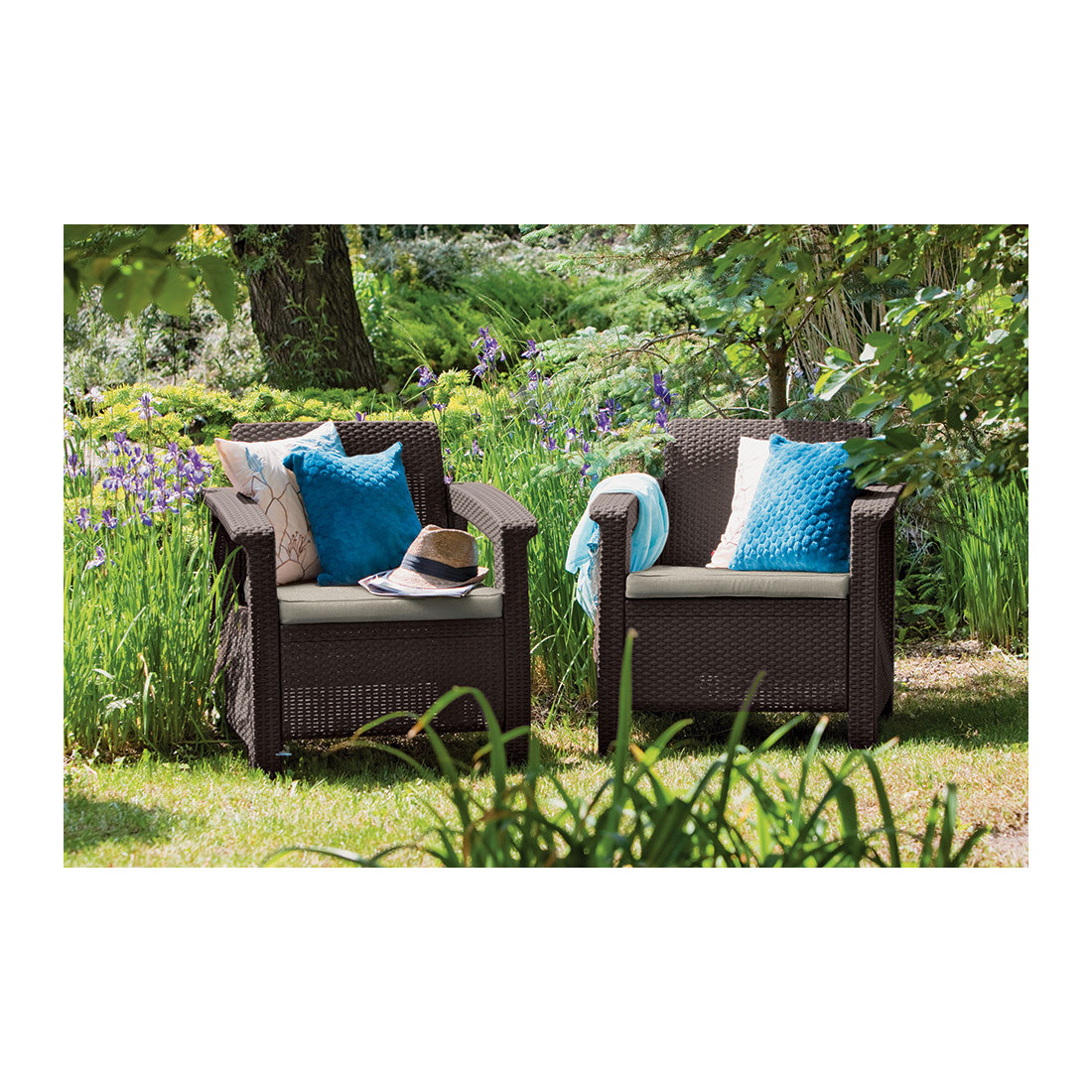 Komplet mebli ogrodowych CORFU DUO Brown